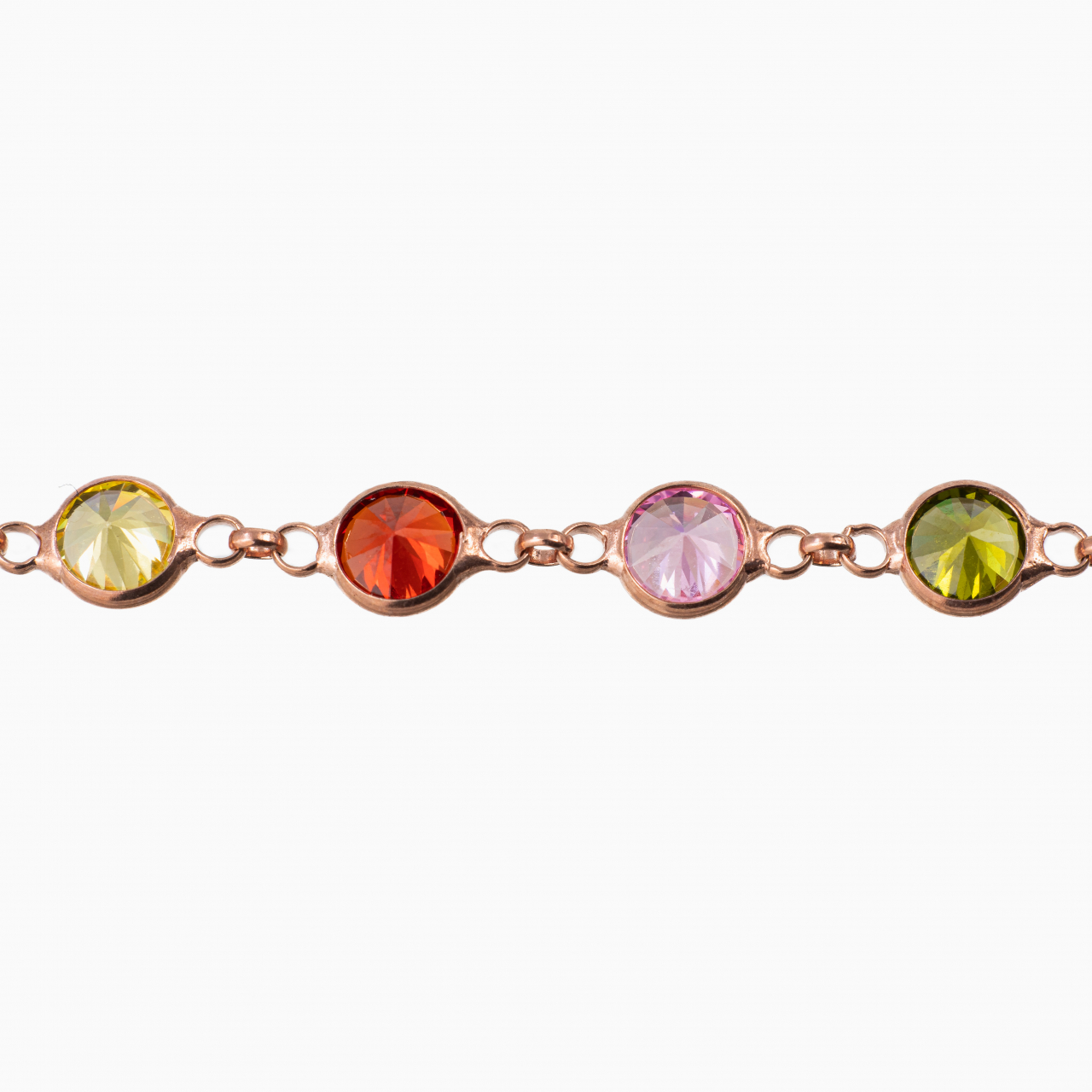 Bratara argint din argint si accesorii din cristale multicolore cu dimetrul de 4,5 mm lungime 17-21 cm [2]