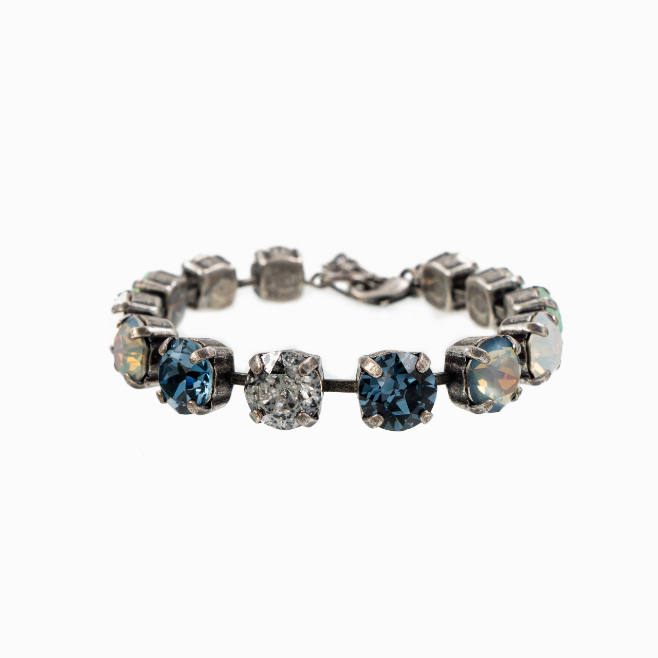 Bratara cristale Austria, mix culori denim blue, white opal star shine, silver patina, white opal, crysolite opal [1]