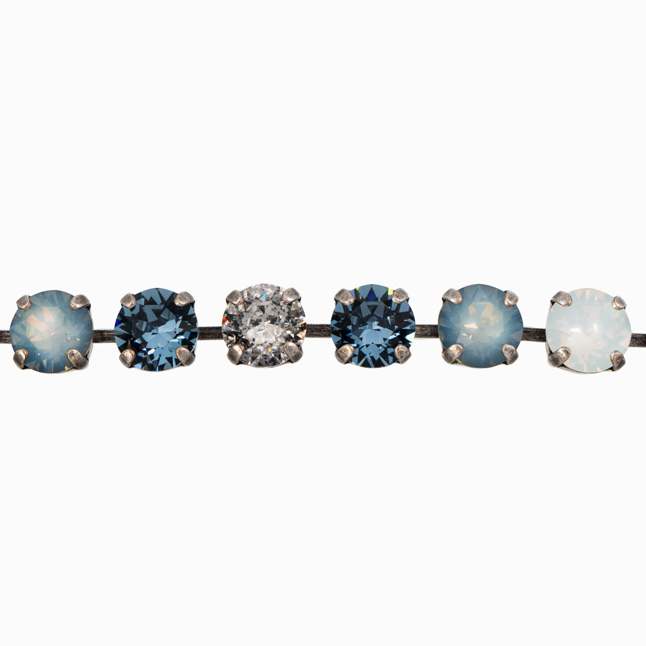 Bratara cristale Austria, mix culori denim blue, white opal star shine, silver patina, white opal, crysolite opal [2]