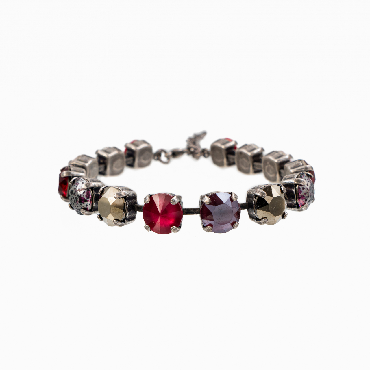 Bratara cristale Austria, mix culori royal red, siam, rose water opal, crystal, amethyst silver patina, light chrome, scarlet red [1]