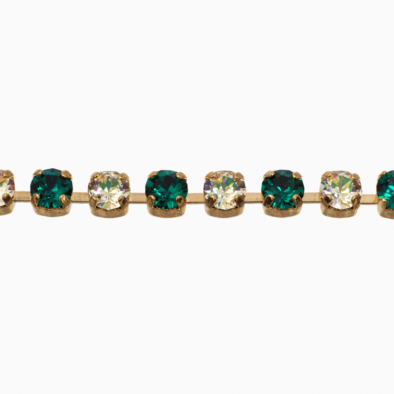 Bratara cristale Austria multicolore verde smarald, peridot 5 mm montate in casete placate aur roz [2]