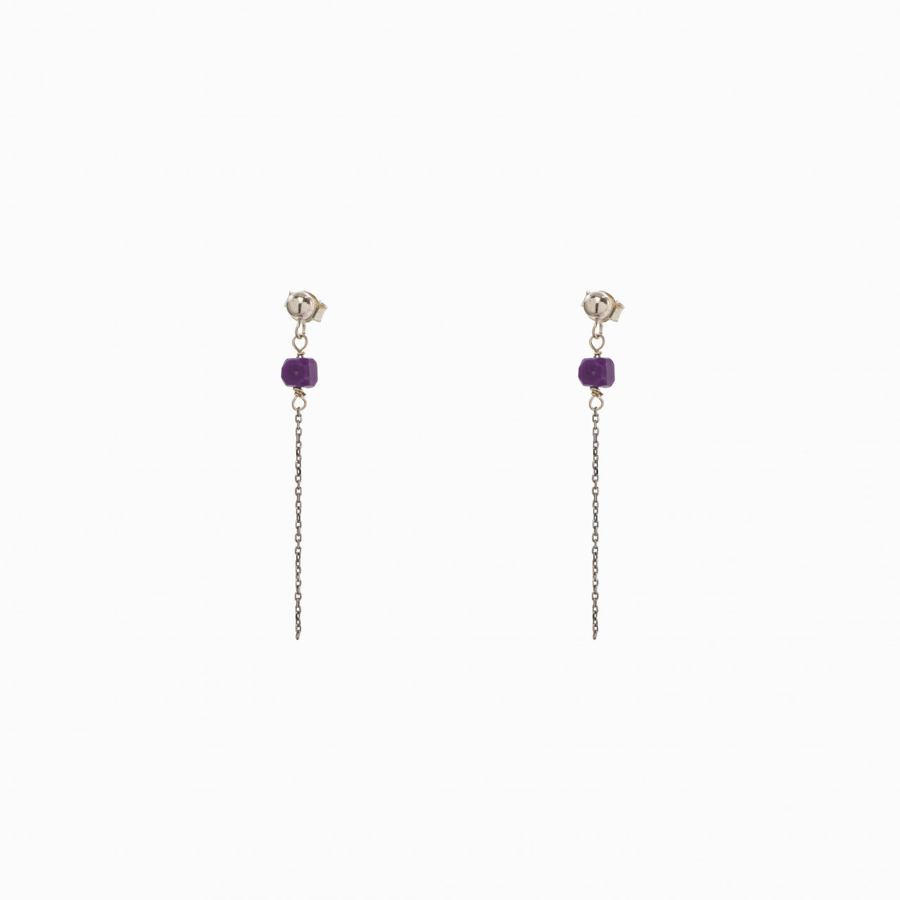 Cercei argint pietre semipretioase sugilit cubulete 4,5 mm [1]