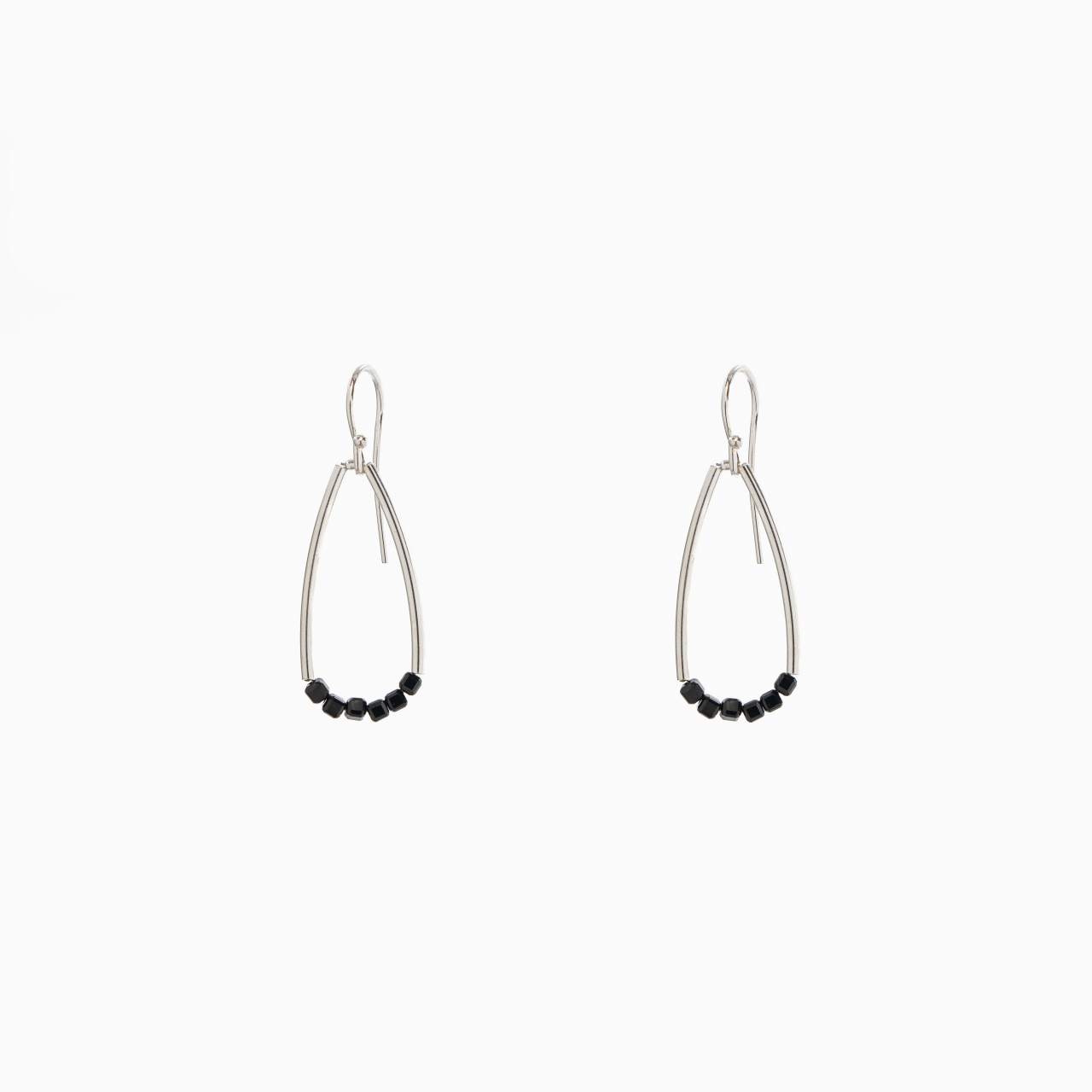 Cercei argint spinel negru cubulete 2.5mm [1]