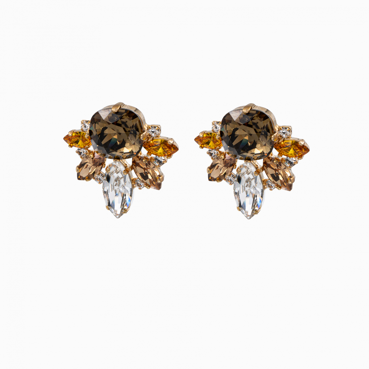 Cercei cristale Austria light colorado topaz, golden topaz, light topaz,  smoky quartz [1]