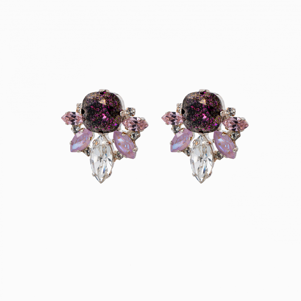 Cercei cristale Austria rosaline, crystal, amethyst silver patina [1]