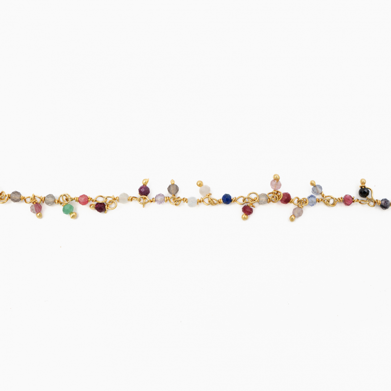 Colier argint mix pietre semipretioase cu diametrul de 2 mm lungime 42 cm [2]