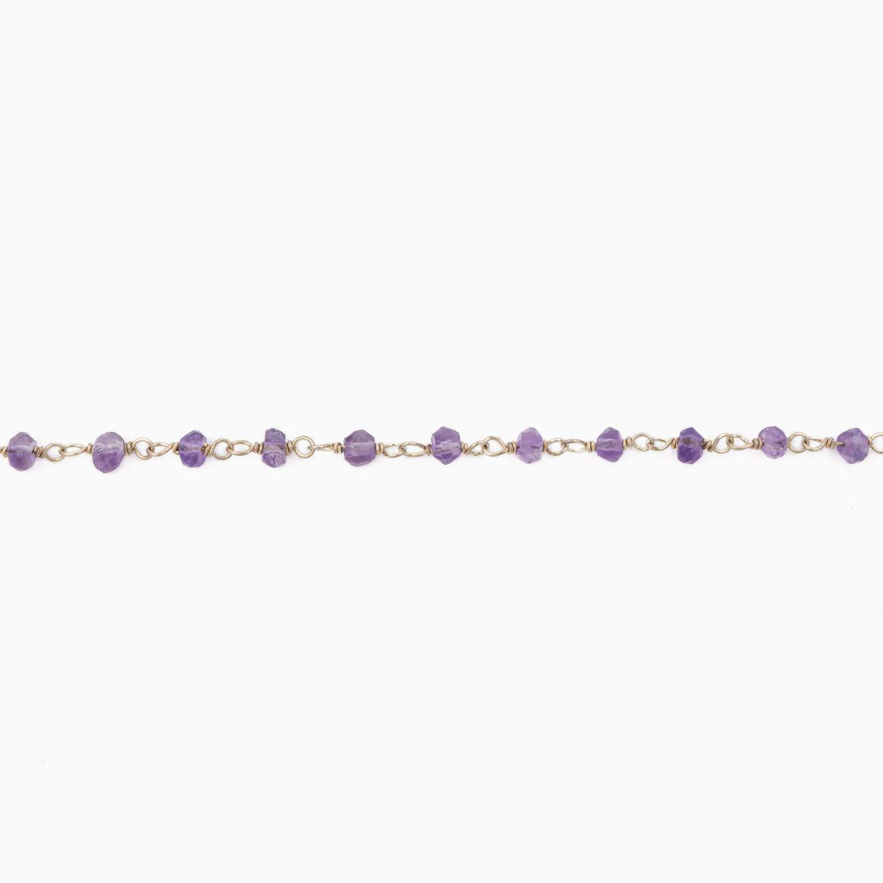 Colier argint pietre semipretioase ametist microfatetat 2.5 mm   lungime 42-45 cm [2]