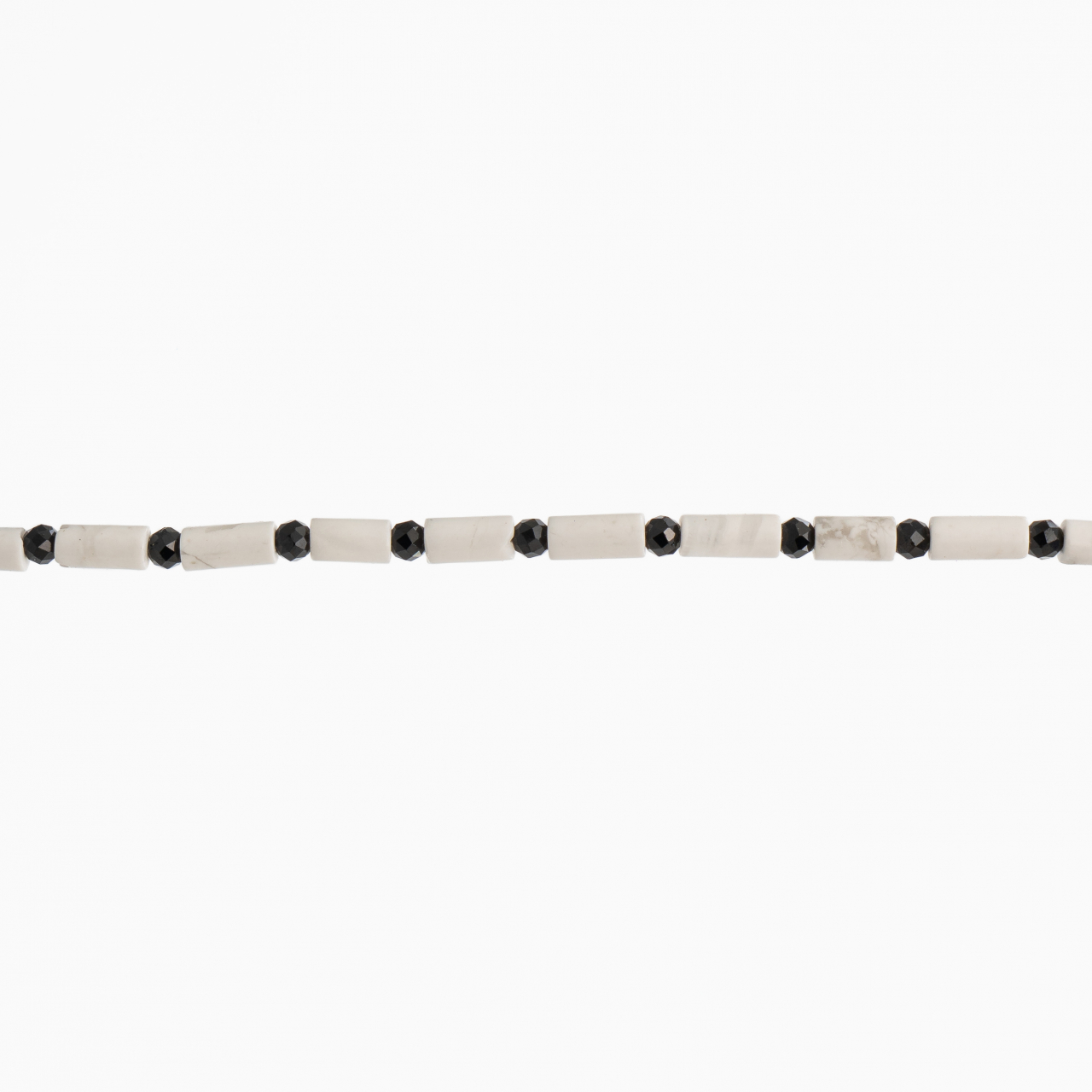 Colier argint pietre semipretioase howlit si spinel negru 2 mm lungime 41 cm [2]