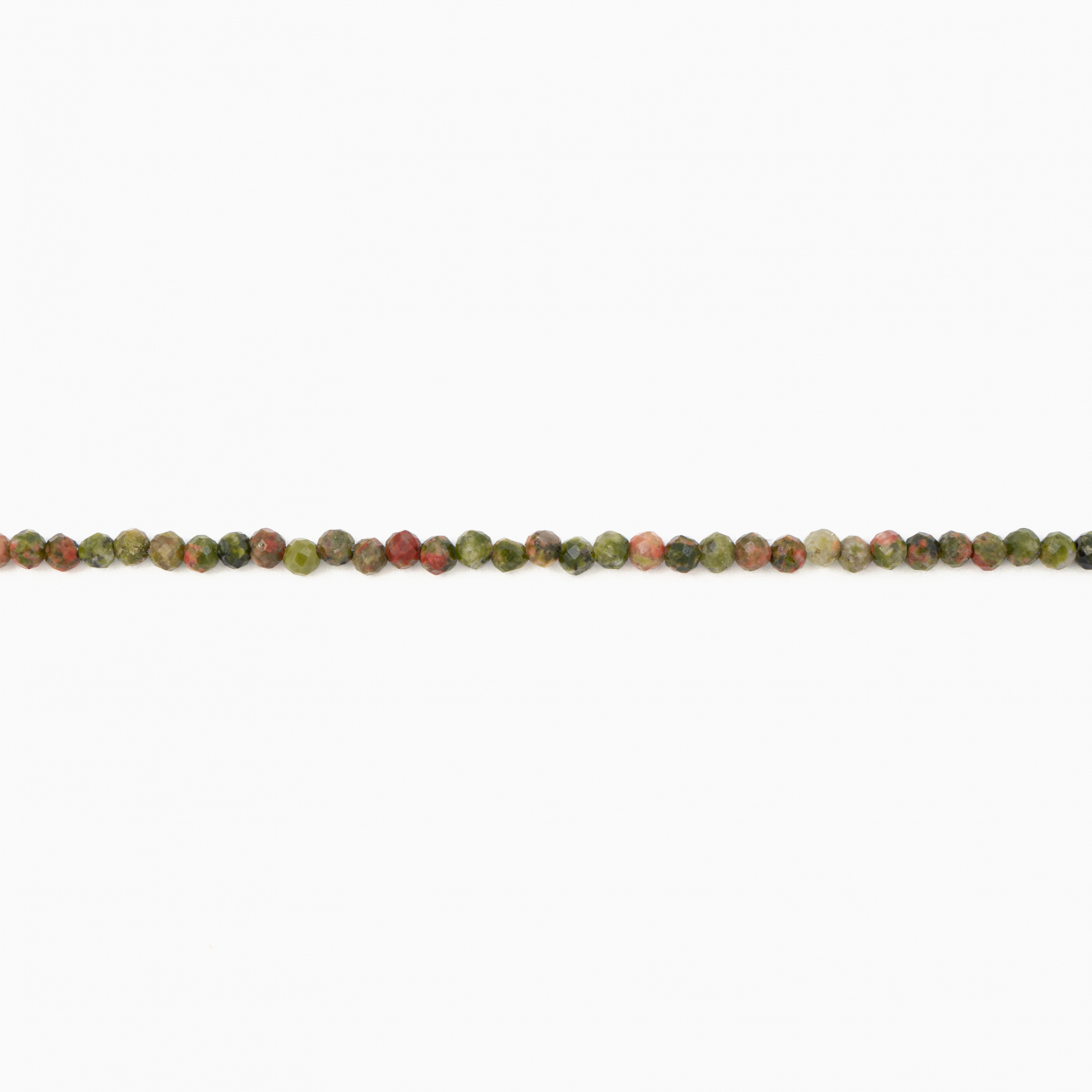 Colier argint pietre semipretioase unakit microfatetat de 2 mm lungime 40 cm [2]