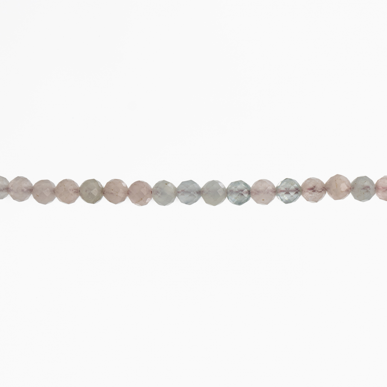 Colier argint pietre semipretioase microfatetate morganit de 3,5 mm   lungime 42 cm [2]