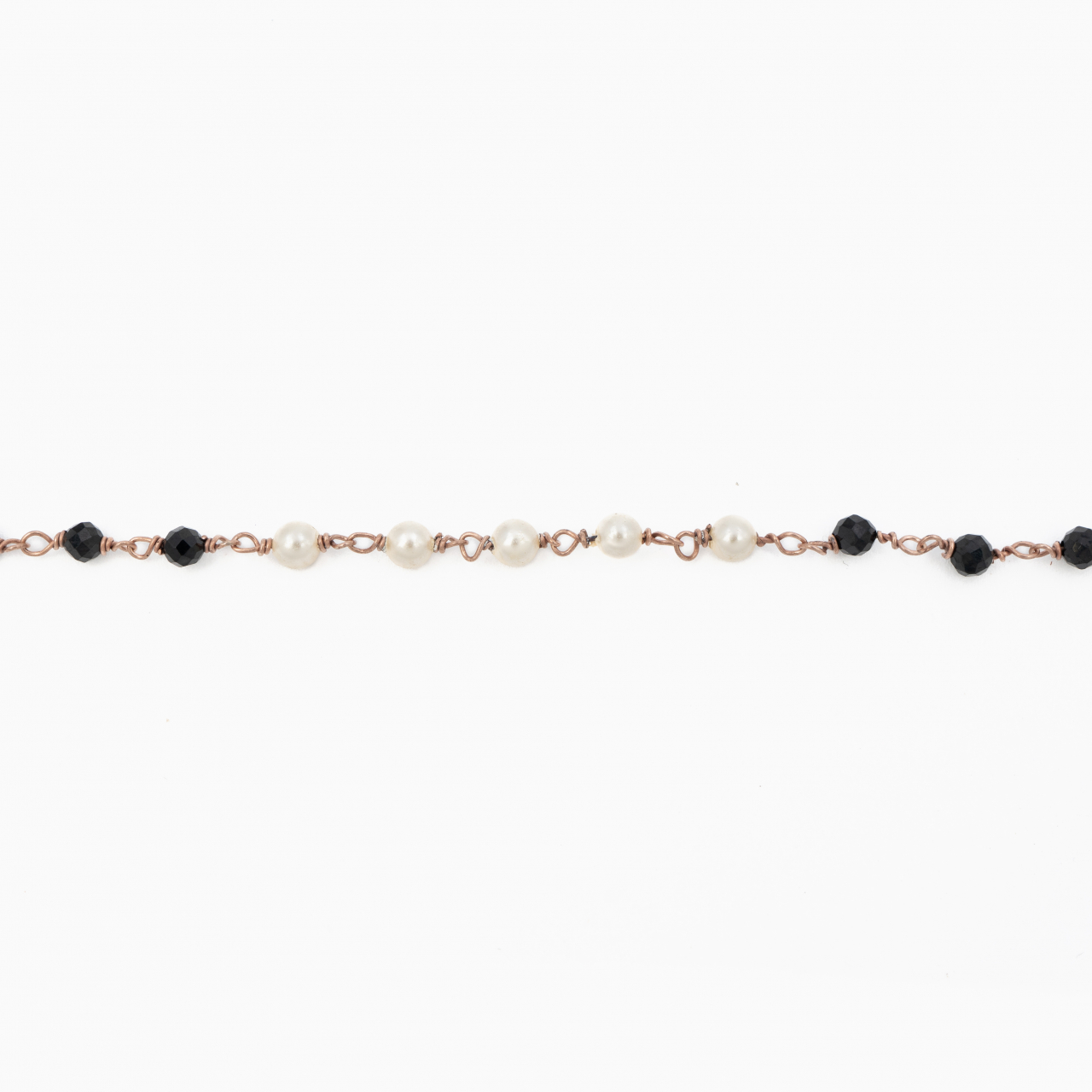 Colier argint pietre semipretioase microfatetate spinel de 4 mm perle de cultura lungime 42 cm [2]