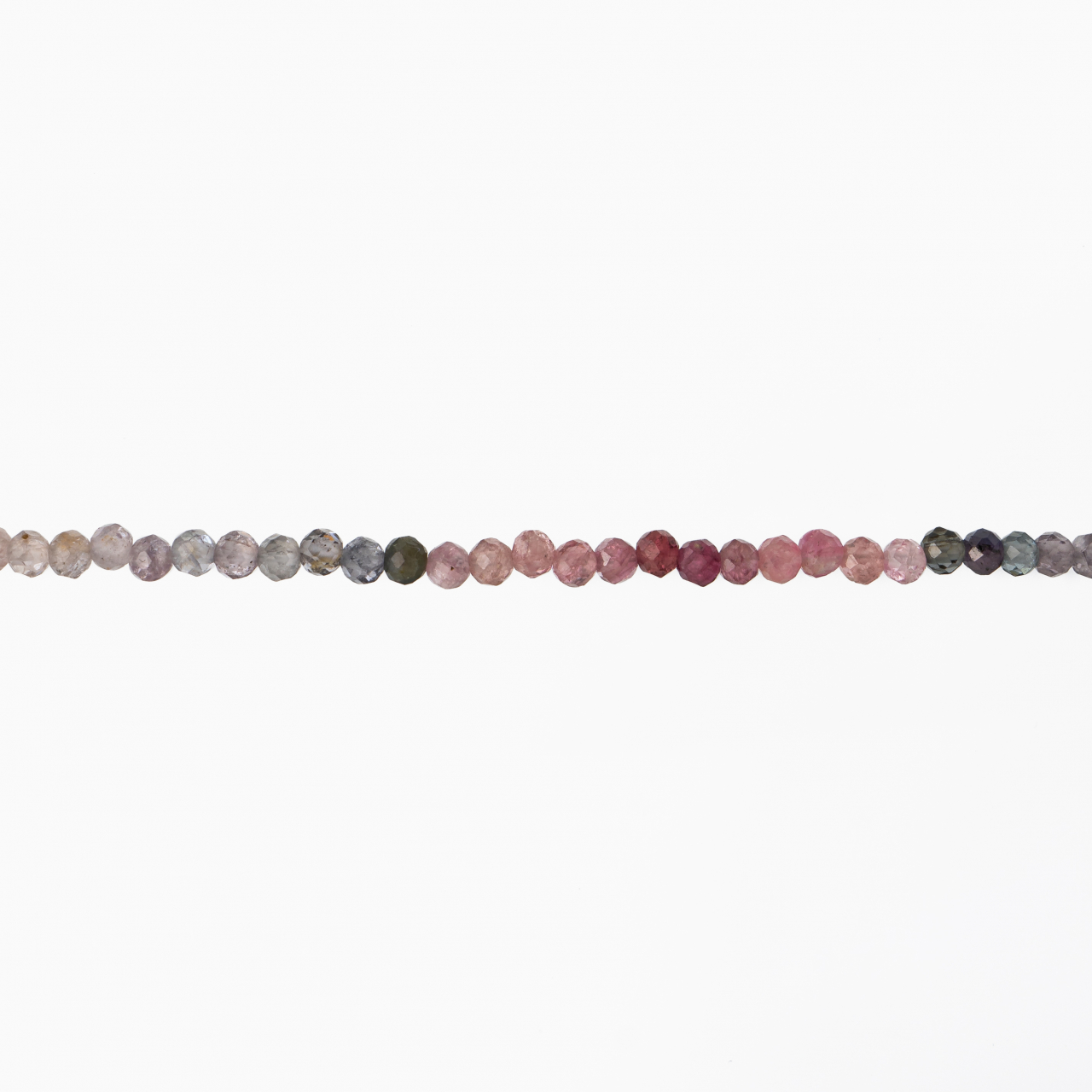 Colier argint pietre semipretioase microfatetate spinel roz in degrade de 3 mm  lungime 40-44 cm [2]