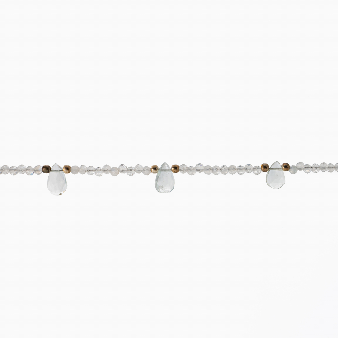 Colier argint pietre semipretioase piatra lunii microfatetate 2 mm cu briolete din acvamarin  lungime 42 cm [2]
