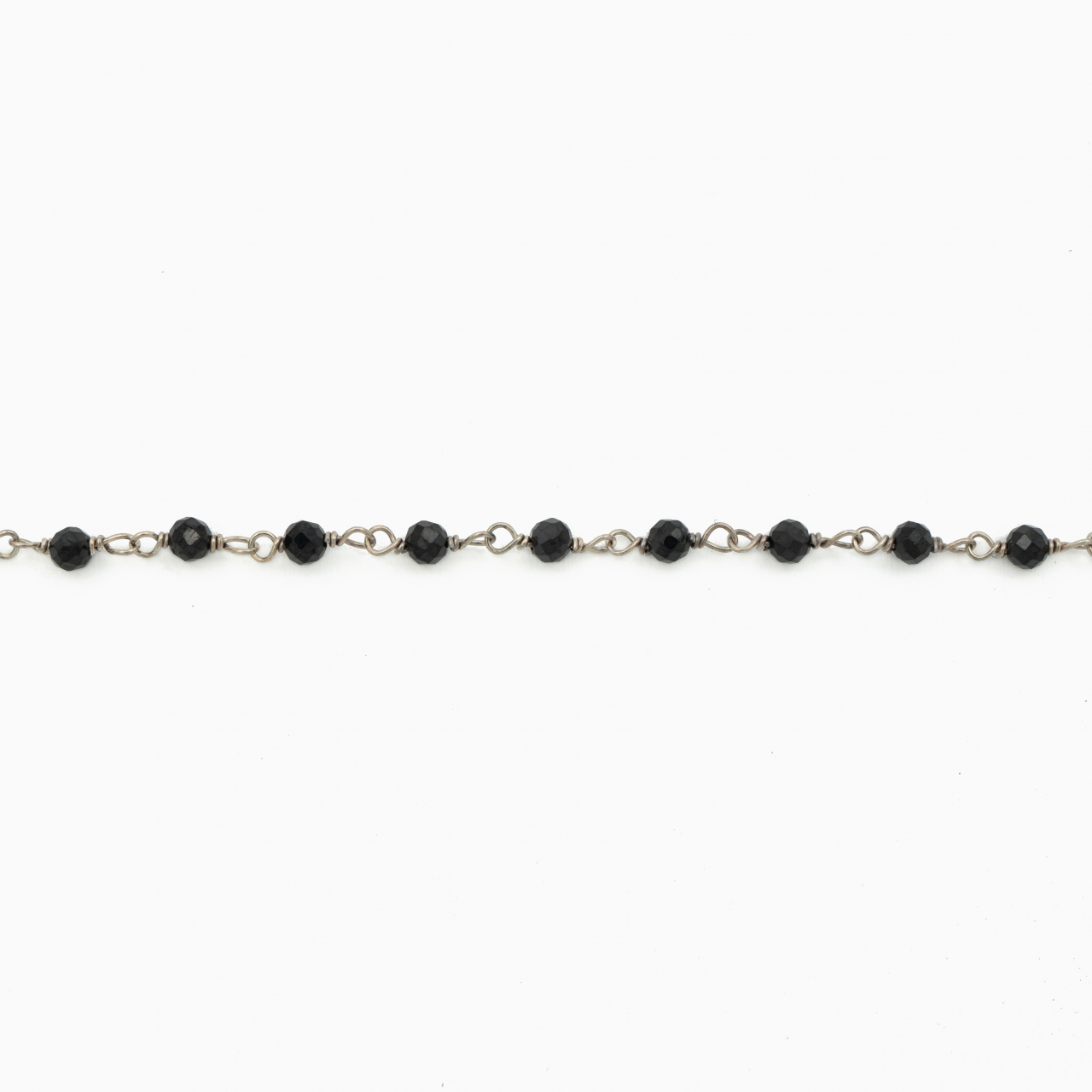 Colier argint pietre semipretioase spinel negru microfatetat 3 mm lungime 42 cm [2]