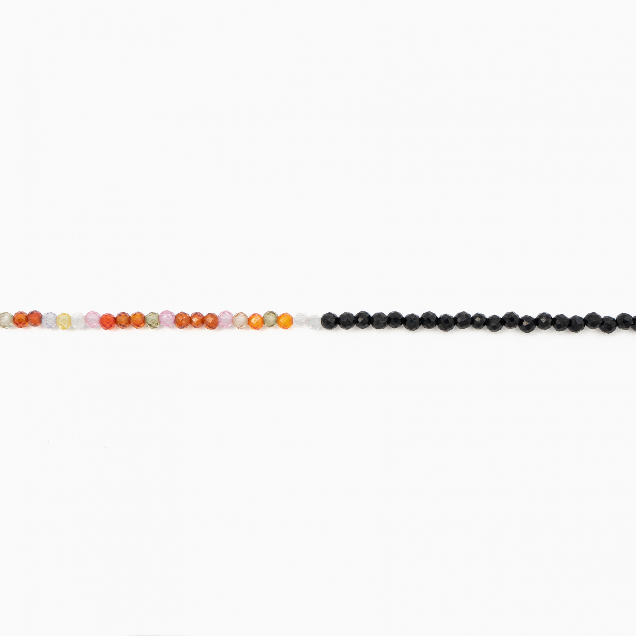 Colier argint pietre semipretioase spinel negru si zirconiu multicolor de 2 mm lungime 42 cm [2]