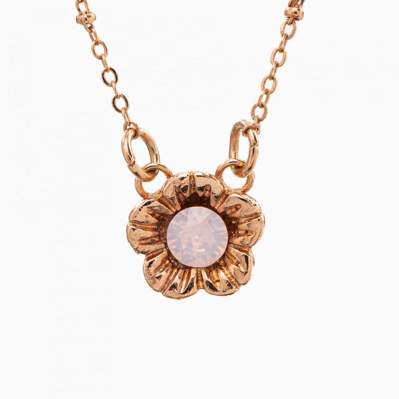 Colier cristale Austria rose opal elemente metalice placate cu aur [2]