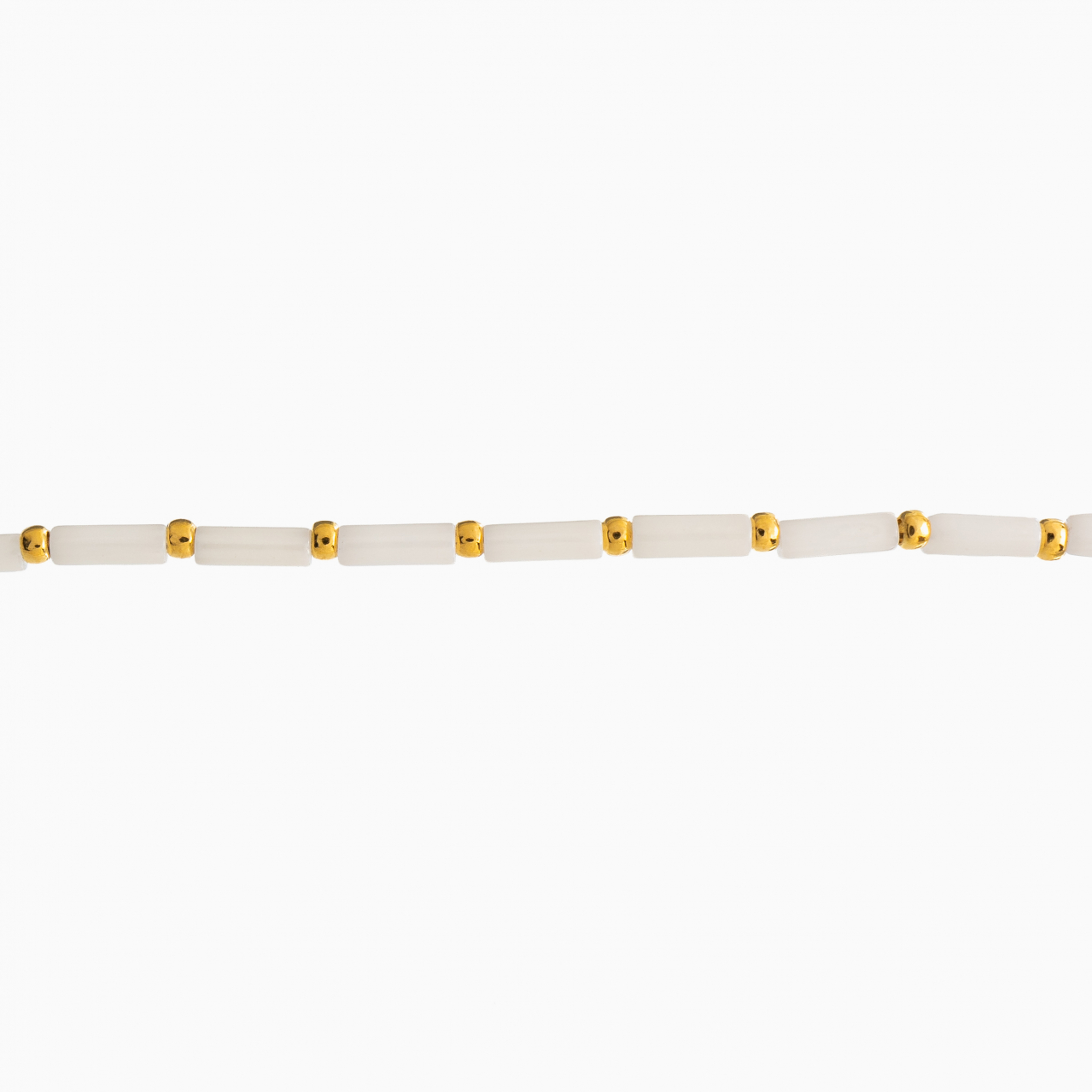 Colier din coral alb cu margele placate cu aur 24 k lungime 41 cm [2]