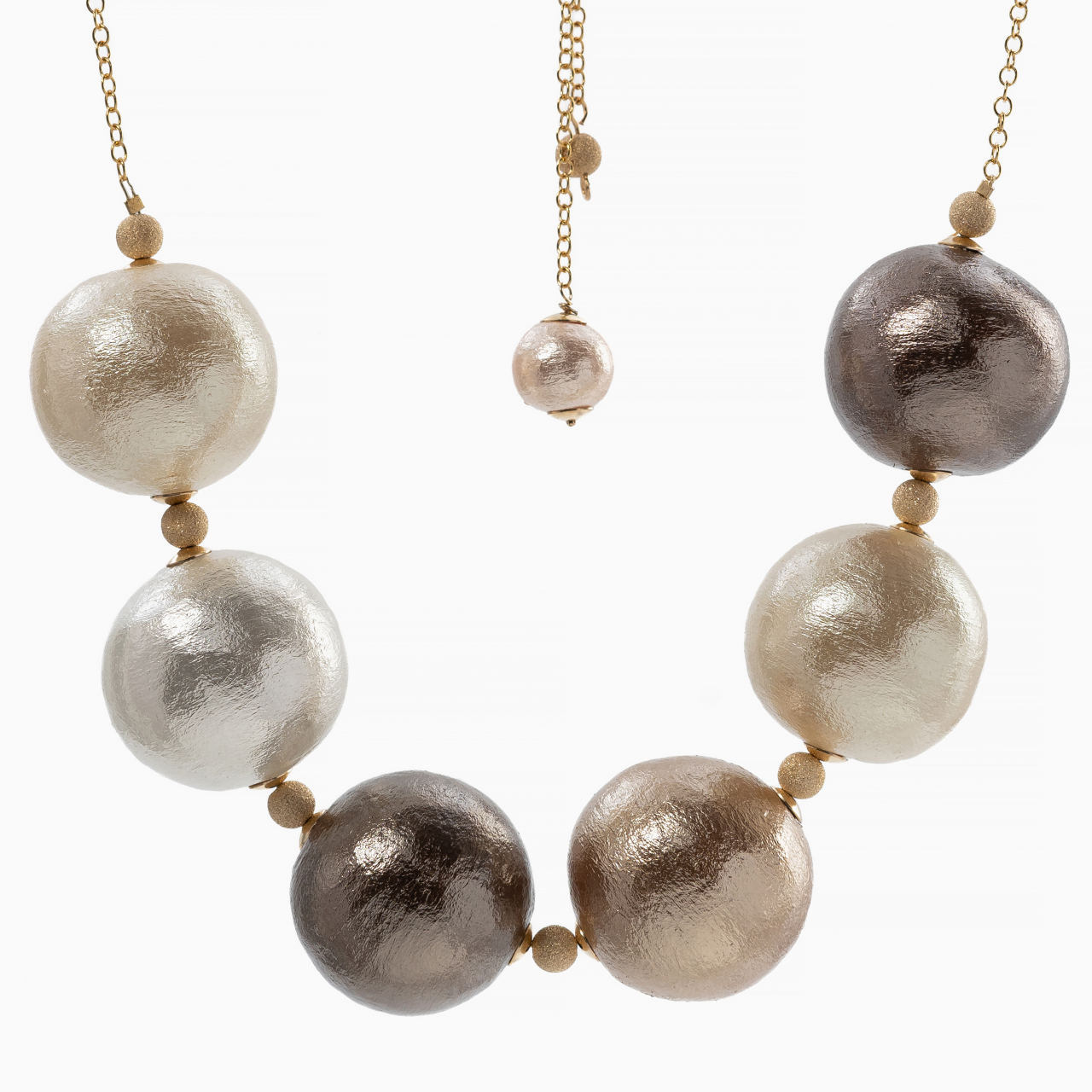 Colier Gold filed 1/20 imitatie perle, japoneze 20 mm  lungime reglabita maxim 52 cm [2]