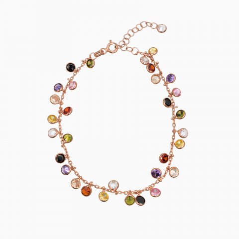Bratara argint din argint accesorii din cristale multicolore cu diametrul de 4,5 mm lungime 17-21 cm [2]