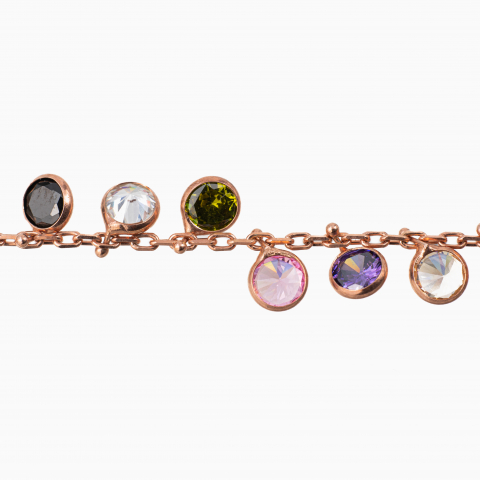 Bratara argint din argint accesorii din cristale multicolore cu diametrul de 4,5 mm lungime 17-21 cm [1]