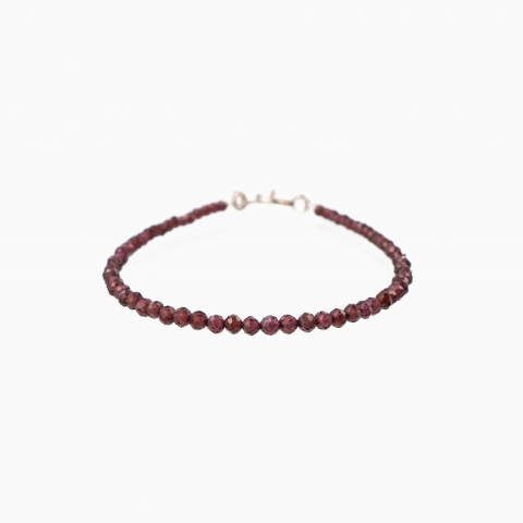 Bratari dama - Bratara argint piatra semipretioasa granat 2,5 mm lungime 18-21 cm