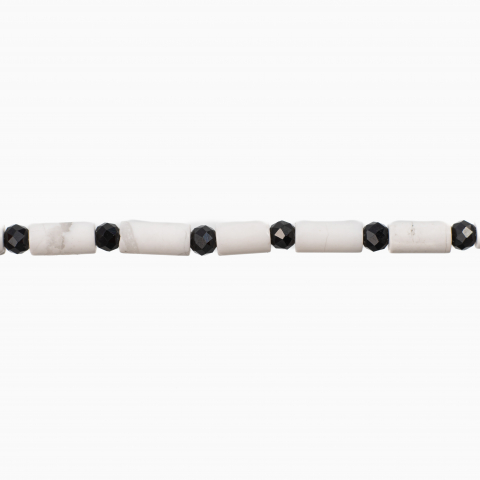 Bratara argint pietre semipretioase howlit spinel negru 3 mm lungime 16-19 cm [1]
