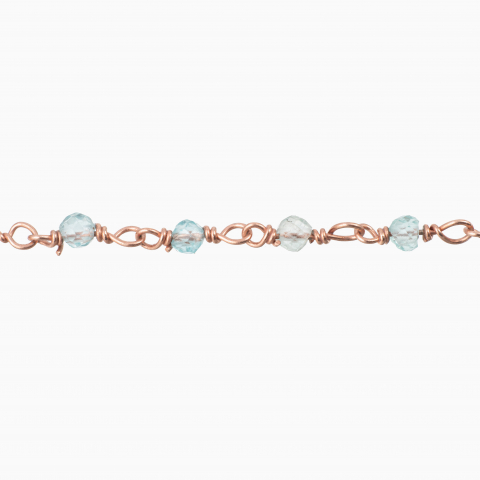 Bratara argint pietre semipretioase microfatetate acvamarin 2 mm lungime 17-19 cm [1]