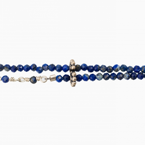 Bratara argint pietre semipretioase microfatetate de 2 mm din lapis lazuli [1]