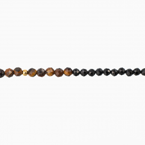 Bratara argint pietre semipretioase microfatetate spinel, ochi de tigru 2 mm  lungime 18-21 mm [1]