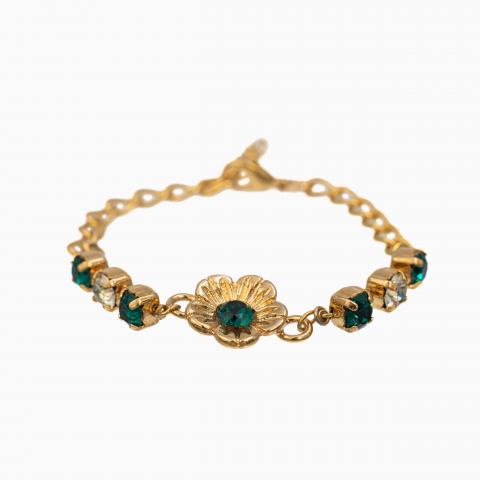 Colectia Crystals - Bratara cristale Austria emerald si alb shimmer