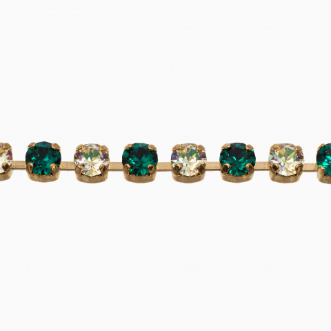 Bratara cristale Austria multicolore verde smarald, peridot 5 mm montate in casete placate aur roz [1]