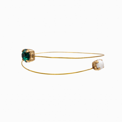 Colectia Crystals - Bratara cristale SW Austria emerald, crystal pearls