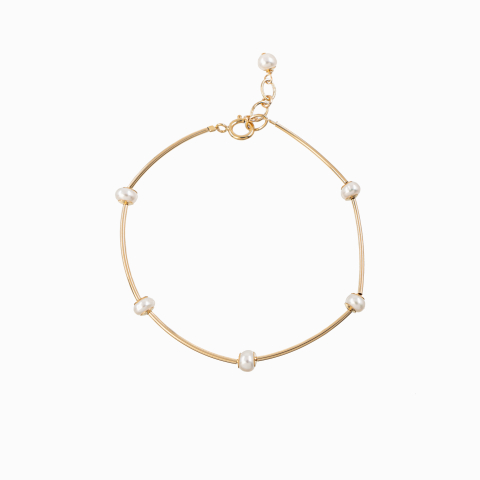 Colectia Pure Pearls - Bratara perle cultura 4 mm  Gold filled 1/20 14K