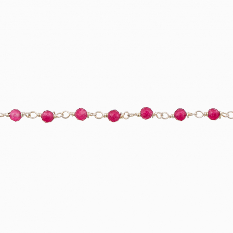 Bratara piatra semipretioasa rosie 3 mm argint lungime reglabila [1]