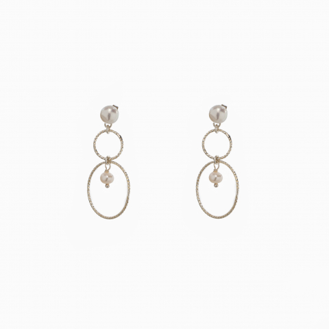 Cercei dama - Cercei argint perla de cultura 6 mm si 4 mm