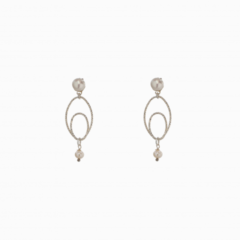 Cercei dama - Cercei argint perla de cultura 6 mm si 4 mm albe