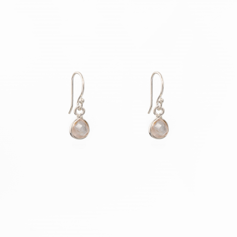 Cercei dama - Cercei argint pietre semipretioase cuart roz 7x7 mm