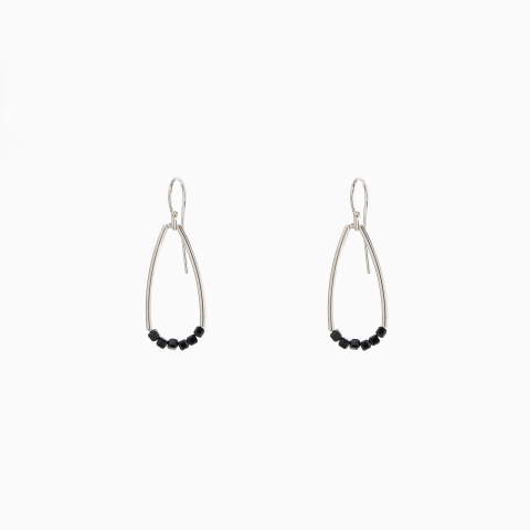 Cercei dama - Cercei argint spinel negru cubulete 2.5mm
