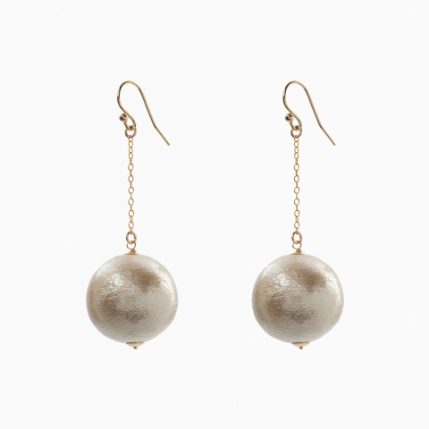 Oversized Finesse Collection - Cercei Gold filed 1/20  imitatie perle, japoneze diametrul 20 mm