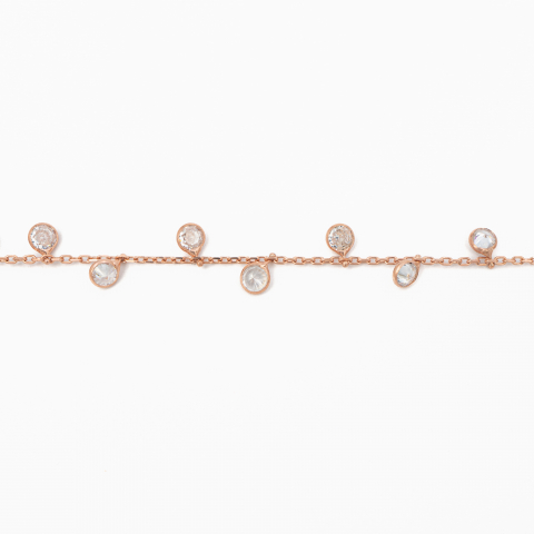 Colier argint din argint si accesorii din cristale albe cu dimetrul de 4,5 mm lungime 42 cm [1]