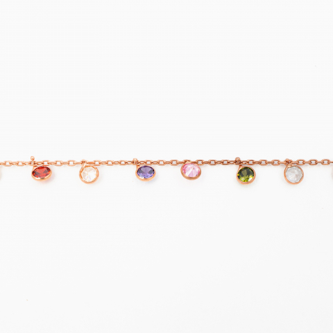 Colier argint din argint si accesorii din cristale multicolore cu dimetrul de 4,5 mm lungime 42 cm [1]