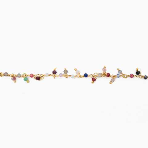 Colier argint mix pietre semipretioase cu diametrul de 2 mm lungime 42 cm [1]