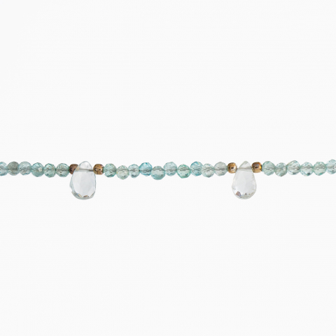 Colier argint pietre semipretioase acvamarin microfatetat 2,5 mm briolete acvamarin lungime 42 cm [1]