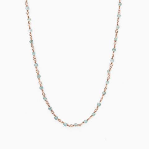 Coliere dama - Colier argint pietre semipretioase acvamarin microfatetat 2.5 mm lungime 42 cm