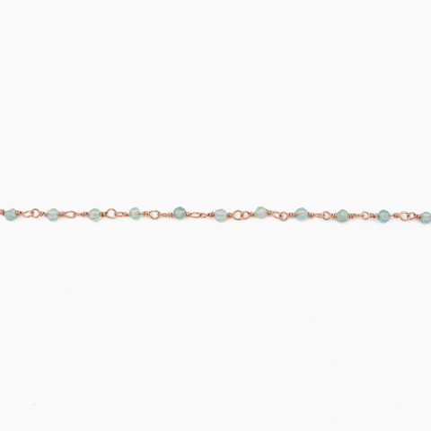 Colier argint pietre semipretioase acvamarin microfatetat 2.5 mm lungime 42 cm [1]