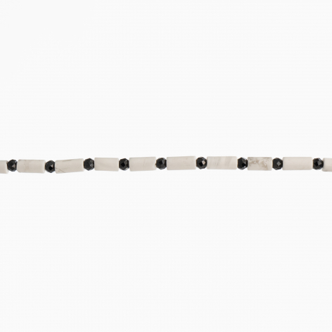 Colier argint pietre semipretioase howlit si spinel negru 2 mm lungime 41 cm [1]