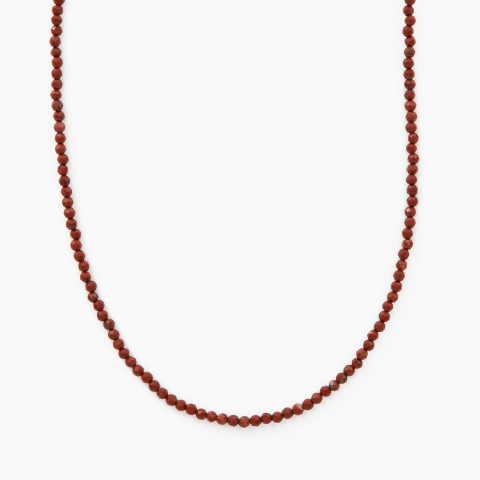 Coliere dama - Colier argint pietre semipretioase jasp rosu microfatetat de 2.5 mm lungime 42 cm