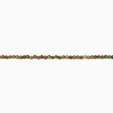 Colier argint pietre semipretioase unakit microfatetat de 2 mm lungime 40 cm [1]