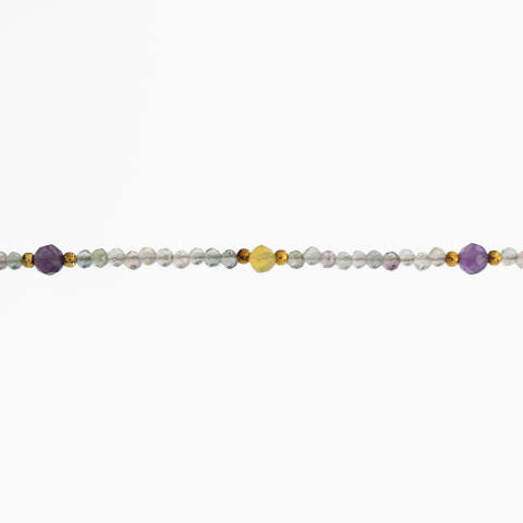 Colier argint pietre semipretioase microfatetate fluorit 2 mm si 4 mm  lungime 42 cm [1]