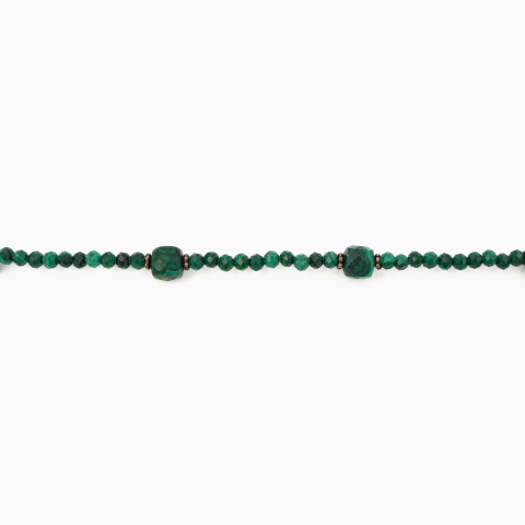 Colier argint pietre semipretioase microfatetate malachit 2 mm si cuburi de 4 mm   lungime 42 cm [1]